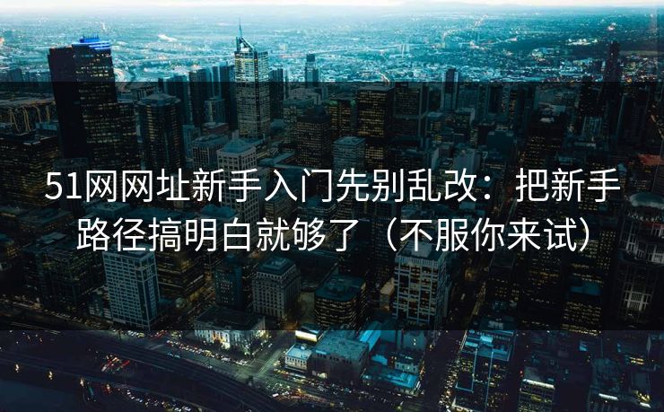 51网网址新手入门先别乱改：把新手路径搞明白就够了（不服你来试）