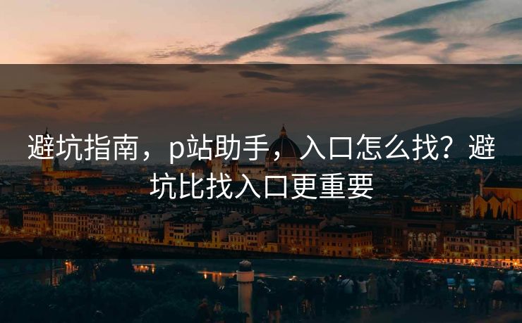 避坑指南，p站助手，入口怎么找？避坑比找入口更重要