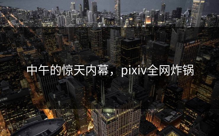 中午的惊天内幕，pixiv全网炸锅