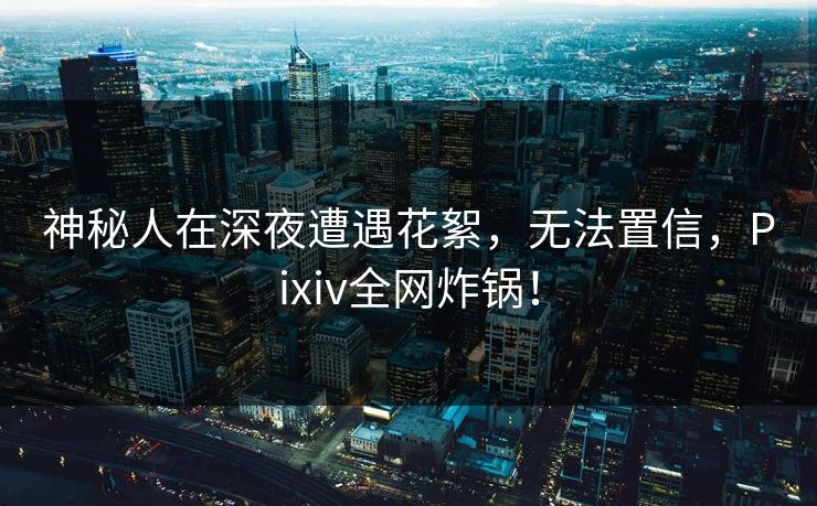 神秘人在深夜遭遇花絮，无法置信，Pixiv全网炸锅！